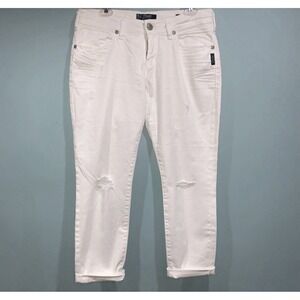 Silver Jeans Suki Capri Super Stretch Womens Size W26/L24 Distressed Denim Jeans